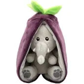 Flipetz Peluche - Velours L'Elephant Aubergine - 20 cm - - UneTaille - Peluche