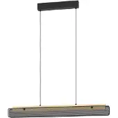 Eglo connect.z Smart-Home LED Suspension Kokomo-Z, lampe suspendue en bois et métal, ZigBee, App,vocale Alexa, FSCM70HB, CCT, RGB, dimmable
