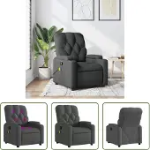 The Living Store Fauteuil de massage gris foncé Tissu