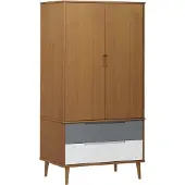 Syfax Garde-robe MOLDE Marron 90x55x175 cm Bois massif de pin