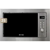 Evvo Micro-ondes Mi35 Inox 25 L 1000 W Grill Brillant 8 Fonctions Minuterie 60 Min Affichage Numérique