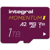 Integral Momentum I (1000 Go, microSD, microSDXC, UHS-I), Carte mémoire, Rouge