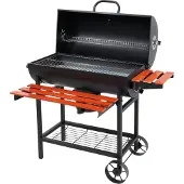 LUND Barbecue au charbon de bois 71 x 34,5 cm avec couvercle et tablette