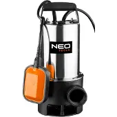 Kippers Rijssen Pompe submersible pour eaux usées en acier inoxydable (débit de 17.000l/h, hauteur de refoulement de 9m, 900W, granulométrie de 25mm) Pompe submersible pour eaux usées