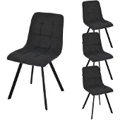 CALICOSY - Lot de 4 chaises matelassées tissu chiné CHILLI
