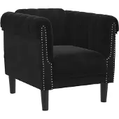 vidaXL Fauteuil noir velours