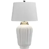 Quintiesse Lampe de table en céramique Bexley, blanc et argent, 1xE27x60W, céramique / plâtre, dimensions : 56,2 x 30 x 19,3 cm, IP20,