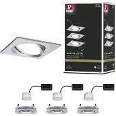 Paulmann LED à encastrer Nova, set de 3, orientable