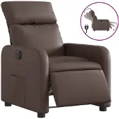 Syfax Fauteuil inclinable électrique Marron Similicuir