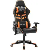 Syfax Chaise de jeu Noir et orange Cuir artificiel