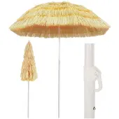 Syfax Parasol de plage Naturel 180 cm Style hawaïen