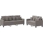 vidaXL Ensemble de canapés 2 pièces avec coussins Tissu Taupe