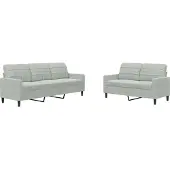 Syfax Ensemble de canapés 2 pcs avec coussins Gris clair Velours