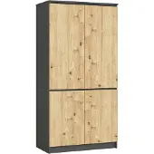 Akord Armoire 4 Portes Gris Graphite/Chêne Artisan 90X51X180