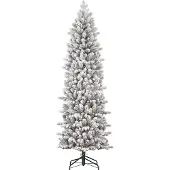 Black Box Trees Harma Sapin de Noël artificiel étroit - H215 x Ø66 cm - Vert givré
