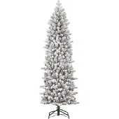 Black Box Trees Harma Sapin de Noël artificiel étroit - H185 x Ø63 cm - Vert givré