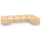 Syfax Salon de jardin 8 pcs Bois de pin massif