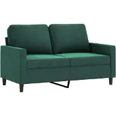 vidaXL Canapé 2 places vert foncé 120 cm velours