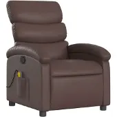 Syfax Fauteuil de massage Marron similicuir