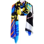 Next Écharpe 'Trini Guzmán' bleu / jaune / noir / blanc