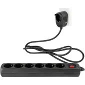 REV Multiprise 6+1x 2m noir Powersplit
