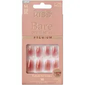 KiSS Bare But Better Press-On Nails Colle ongles incluse Shine Rose fonc Taille moyenne Forme cercueil Comprend 30 ongles 2G Colle 1 bton