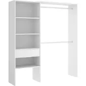 Dmora Fauno - Grande Armoire, 160x187h cm Blanc, 3 Étagères