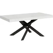 Itamoby Table Extensible 90X180/284 Cm Volantis Frêne Blanc Structure Anthracite