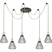 Rabalux E27 5x40W lampe suspendue araignée noir 3150 Farfalle