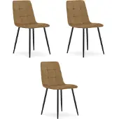 Leobert Chaise KARA - velours brun / pieds noirs x 3