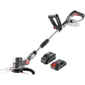 Graphite Kit E+ : coupe-bordures 18V + batterie 2ah + chargeur, coupe-bordures sans fil vitesse 9000 tr/min, largeur de coupe 254 mm, réglage de la longueur du manche 1,1-1,4 m