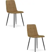 Leobert Chaise KARA - velours brun / pieds noirs x 2