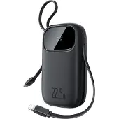 Baseus Batterie externe 20000 mAh EnerFill FC31, 22,5 W, USB-C, Lightning, USB-A, câbles intégrés, affichage LED, noir