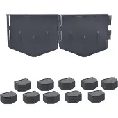 Relaxdays Bordure de pelouse , lot de 175 pièces, H x L : 13 x 16 cm, 26,7 m, plastique, bordure de parterre souple, parterres et pelouse, noir