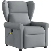 Syfax Fauteuil de massage inclinable Gris clair Tissu