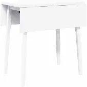 Syfax Table à manger blanc bois massif et caoutchouc