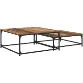 Syfax Table basse 2 pcs Bois Ancien Bois d'ingénierie
