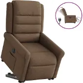 Syfax Fauteuil inclinable électrique marron tissu