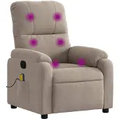 Syfax Fauteuil inclinable de massage taupe tissu microfibre