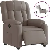 Syfax Fauteuil inclinable électrique Taupe Tissu