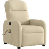 Syfax Fauteuil de massage inclinable Crème Tissu