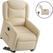 Syfax Fauteuil inclinable électrique crème tissu