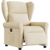 Syfax Fauteuil inclinable électrique Crème Tissu