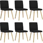 Syfax Chaises à manger lot de 6 noir tissu