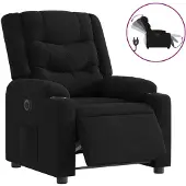 Syfax Fauteuil inclinable électrique Noir Tissu