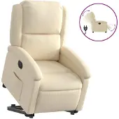 Syfax Fauteuil inclinable électrique crème tissu