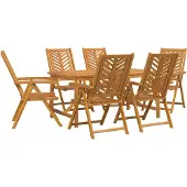 Syfax Ensemble de salle à manger pour jardin 7 pc Marron