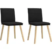 Syfax Chaises à manger lot de 2 noir tissu