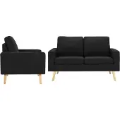Prolenta Maison Exclusive - Ensemble canapé 2 pièces en tissu noir