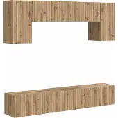 Syfax Ensemble meuble TV 4 pcs Chêne fumé Bois d'ingénierie